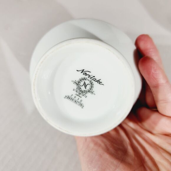 Noritake Barrington Sugar Creamer 2030 Gold Trim Footed Pedestal Cross Atomic - Picture 4 of 10